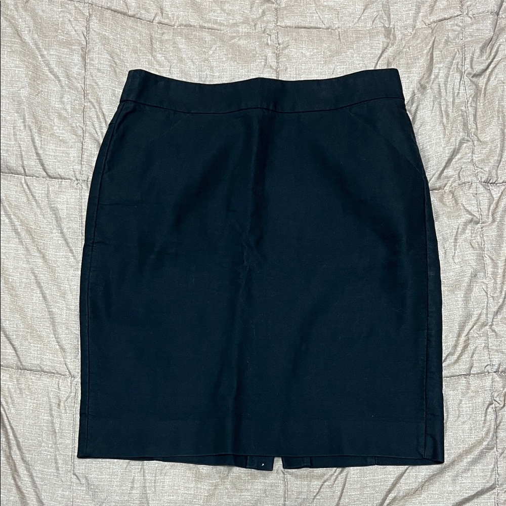 J. Crew Elegant Black Pencil Skirt VGUC 8 100% Cotton